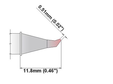 Thermaltronics 0.51 Mm Bent Sharp Soldering Iron Tip