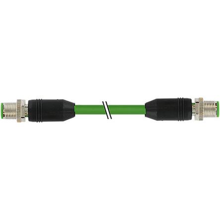 Murrelektronik Limited Straight Male 8 Way M12 To Straight Male 8 Way M12 Sensor Actuator Cable, 2m