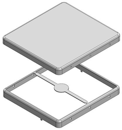 PCB Enclosure, Tin Plated Steel, 2 pin, 48.3 x 44.3 x 4.4 mm
