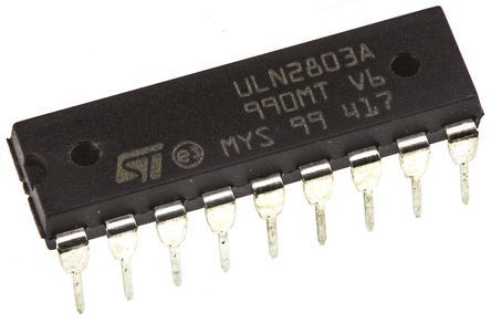 STMicroelectronics Transistor Darlington, ULN2801A, NPN 500 MA, 50 V, HFE:1000, DIP, 18 Pines Emisor Común