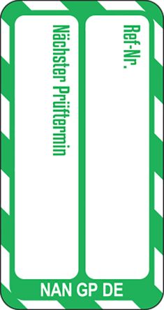 Brady White On Green Safety Inspection Tag, German Language, 20 Per Pack
