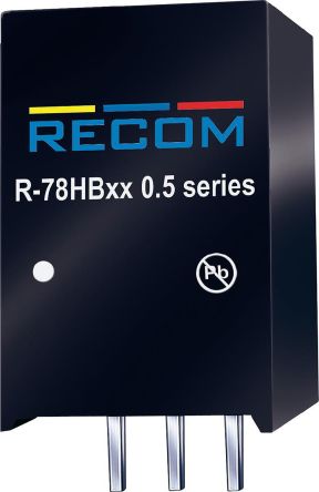 Recom 直流 直流转换器, R-78HB 系列, 12V 直流输出, 17 → 72V 直流输入, 额定功率 6W