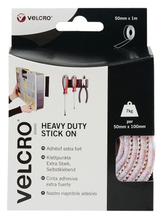 Velcro Heavy Duty Druckverschluss Klettband, 50mm X 1m, Weiß
