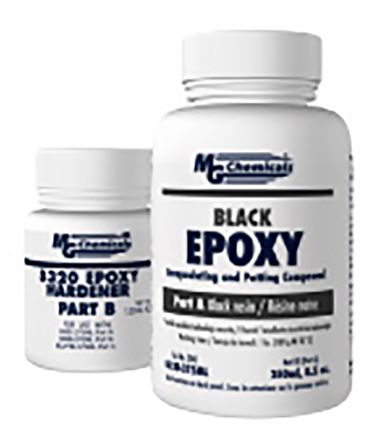 MG Chemicals Adhesivo De Resina Epoxi Negro De Epoxi, Encapsulado De 375 Ml, Cura 35 Min → 24 H