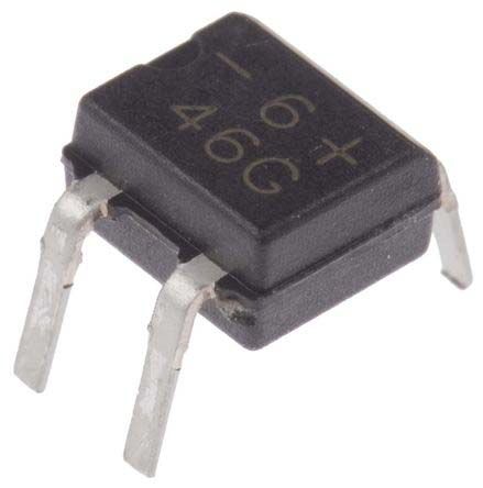 Vishay Brückengleichrichter, 1-phasig 800mA 600V THT 1V MBM 4-Pin 100μA Siliziumverbindung