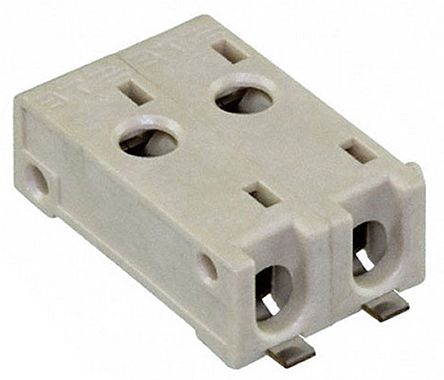 TE Connectivity Leiterplattenbuchse Gerade 2-polig / 1-reihig, Raster 4mm