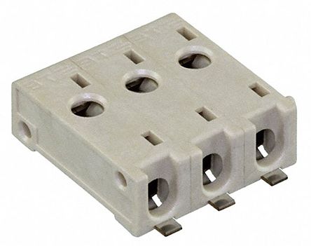 TE Connectivity Leiterplattenbuchse Abgewinkelt 3-polig / 1-reihig, Raster 4mm