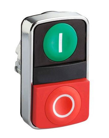 Schneider Electric Harmony XB4 Series Green, Red Momentary Push Button Head, 22mm Cutout, IP67, IP69K