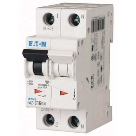 Eaton Moeller MCB Leitungsschutzschalter Typ B, Pol 1P+N 6A 240V, Abschaltvermögen 10 KA XEffect