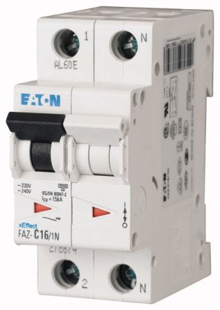 Eaton Moeller MCB Leitungsschutzschalter Typ C, Pol 1P+N 20A 240V, Abschaltvermögen 10 KA XEffect