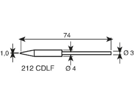 Ersa Punta De Soldadura Tipo Cincel, Serie 212, Punta De 1 Mm, Para Usar Con Micro Herramienta