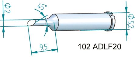 Ersa Lötspitze 2 Mm Angeschrägt Serie 102 Für I-Tool