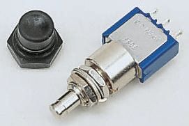 APEM Double Pole Double Throw (DPDT) Momentary Miniature Push Button Switch, Panel Mount