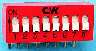 C & K THT DIP-Schalter Gleiter 6-stellig 1-poliger Ein-/Ausschalter, Kontakte Vergoldet 100 MA @ 25 V Dc, Bis +85°C