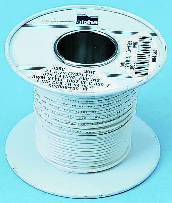 Alpha Wire Einzeladerleitung 0,23 Mm², 24 AWG 30m Violett SR-PVC Isoliert Ø 1.15mm 7/0.20 Mm Litzen UL1061