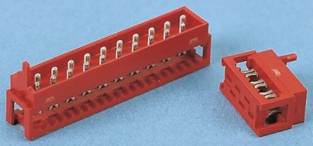 TE Connectivity Micro-MaTch IDC-Steckverbinder Stecker, Gewinkelt, 14-polig / 2-reihig, Raster 1.27mm