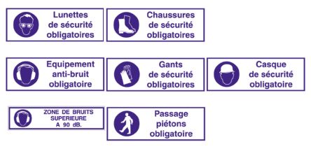 Brady Gebotszeichen Chaussures De Sécurité Obligatoires Mit Piktogramm: Fußschutz, PET Selbstklebend Französisch, B