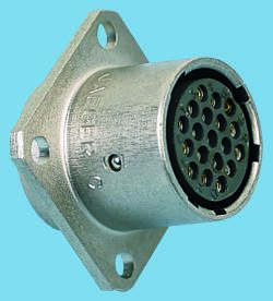 Jaeger 7611 Series, 19 Pole Miniature Socket, with Male Contacts