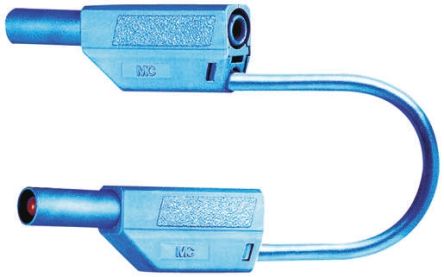 Staubli Messleitung 4mm Stecker / Stecker, Gelb PVC-isoliert 1m, 1 KV / 32A CAT II 1000V