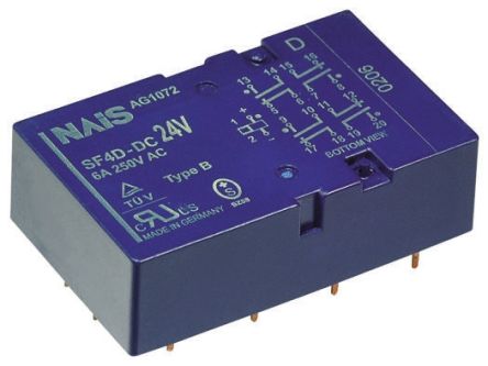 Panasonic PCB Mount Force Guided Relay, 5V Dc Coil Voltage, 2 Pole, DPDT