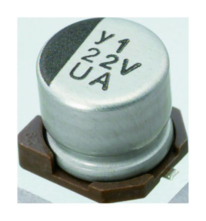 Nichicon UUA, SMD Aluminium-Elektrolyt Kondensator 22μF ±20% / 50V Dc, Ø 6.3mm X 7.7mm, Bis 105°C