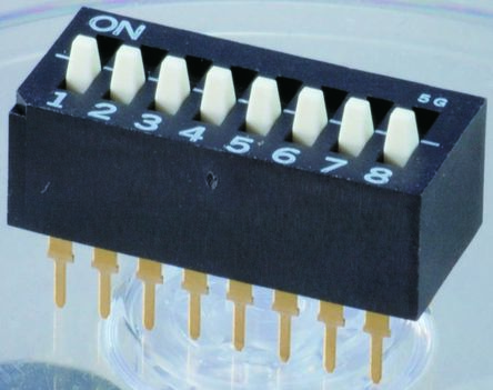 Nidec Components Copal PCB-Montage DIP-Schalter Gleiter 8-stellig 8 PST, Kontakte Vergoldet 100 MA @ 6 V Dc, Bis +85°C