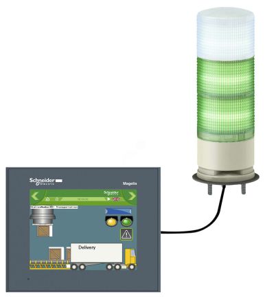 Schneider Electric Harmony XVG LED Signalturm 3-stufig Linse Klar LED Transparent + Summer Blitz, Dauer 100mm