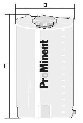ProMinent PE Chemikalienbehälter 60 L, Ø 410mm X 590mm
