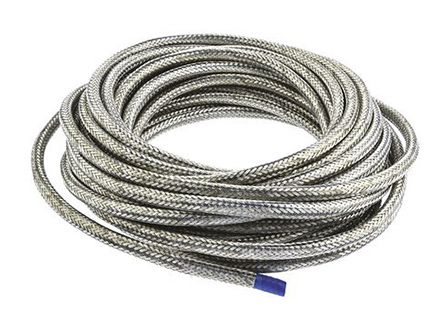 TE Connectivity Expandable Braided Copper Silver Cable Sleeve, 20mm Diameter, 10m Length, RayBraid Series