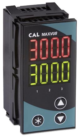 CAL MAXVU PID Temperaturregler Tafelmontage, 3 X Relais, Halbleiterrelais Ausgang/ Universal (Analog), Universal (Pt),