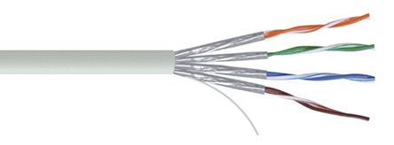 RS PRO Ethernetkabel Cat.7, 100m, Grau Verlegekabel U/FTP, Aussen ø 7.5mm, PVC
