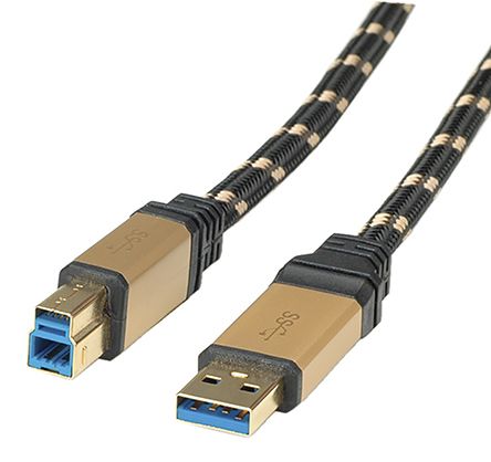 Roline USB-Kabel, USBA / USB B, 800mm USB 3.0 Schwarz