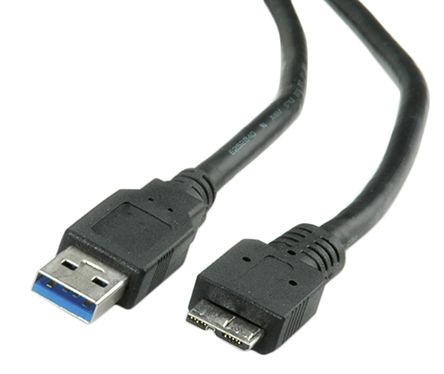 Roline USB 3.0 Cable, Male USB A To Male Micro USB B Cable, 150mm