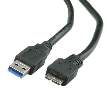 Roline USB-Kabel, USBA / Micro-USB B, 800mm USB 3.0 Schwarz