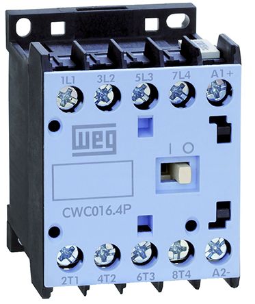 WEG CWC Series Contactor, 230 V Ac Coil, 4-Pole, 9 A, 2NO + 2NC, 690 V Ac