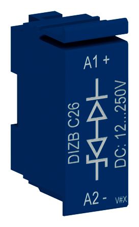 WEG Diodo En Z De Bloque Supresor De Sobretensión DIZB, 12 → 250 V Dc, Para Uso Con Contactores CWB9 A CWB38