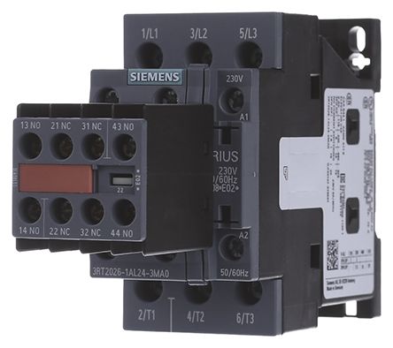 Siemens SIRIUS 3RT2 Steuerrelais, 3P 3 Schließer, 230 V Ac / 40 A, 45mm X 140.7mm