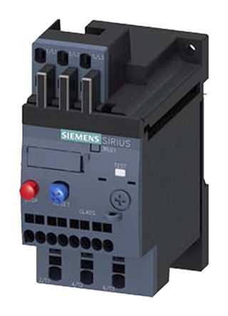 Siemens 热过载继电器, 3RU2系列, 触点额定电流 3 A, 自动，手动复位