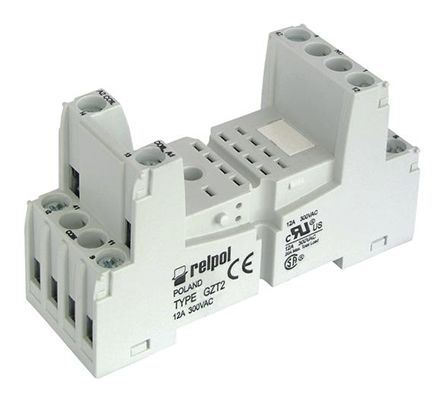 Relpol 继电器底座, 适用于R2N 继电器, DIN 导轨安装, 8触点