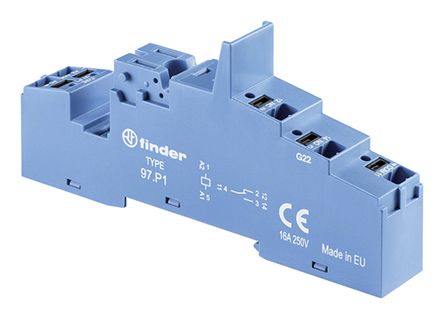 Finder 继电器底座, 97系列, 适用于46.61 继电器, DIN 导轨安装, 5触点