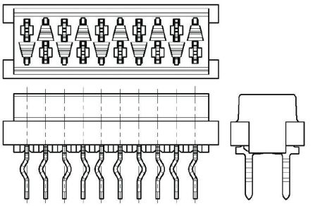 TE Connectivity Micro-MaTch Leiterplattenbuchse Gerade 16-polig / 2-reihig, Raster 2.54mm