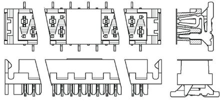 TE Connectivity Micro-MaTch Series Straight Surface Mount PCB Socket, 14-Contact, 2-Row, 2.54mm Pitch, Solder