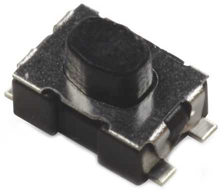 C & K Interruptor Táctil Tipo Botón, Negro, Contactos SPST, IP40, Montaje Superficial
