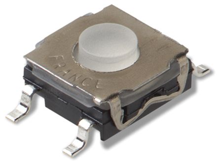 C & K Interruptor Táctil Tipo Botón, Transparente, Contactos SPST, IP67, Montaje Superficial