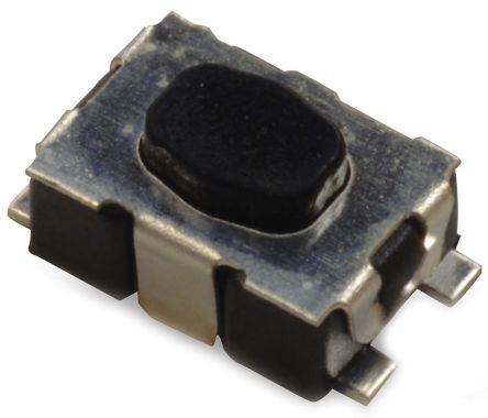 C & K IP40 Black Button Tactile Switch, SPST 50 MA 2.11mm Surface Mount