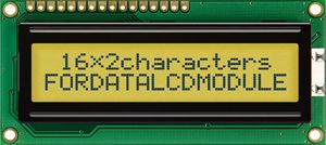 Fordata Display Alfanumérico LCD Alfanumérico FC De 2 Filas X 16 Caract., Transflectivo, área 65 X 14mm
