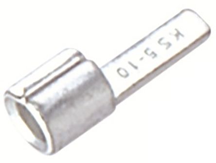 RS PRO Kabelschuh Flachstift, Unisoliert, L. 10mm, D. 1mm