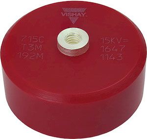 Vishay Single Layer Ceramic Capacitor (SLCC) 1nF 27 KVrms, 40kV Dc ±20% N4700 Dielectric, 715C40KT, Screw Mount +85°C