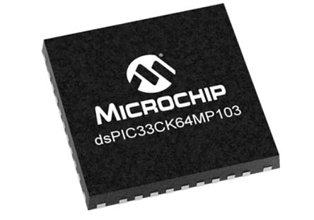 Microchip AEC-Q100 Microprocesseur, DSPIC33CK64MP103-I/M5, 16bit, DsPIC, 100MHz, UQFN 36 Broches