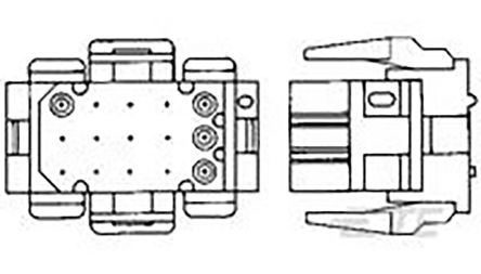 TE Connectivity AMP MR Leiterplattensteckverbinder Gehäuse Stecker 4.19mm, 6-polig / 3-reihig Gerade, Tafelmontage Für